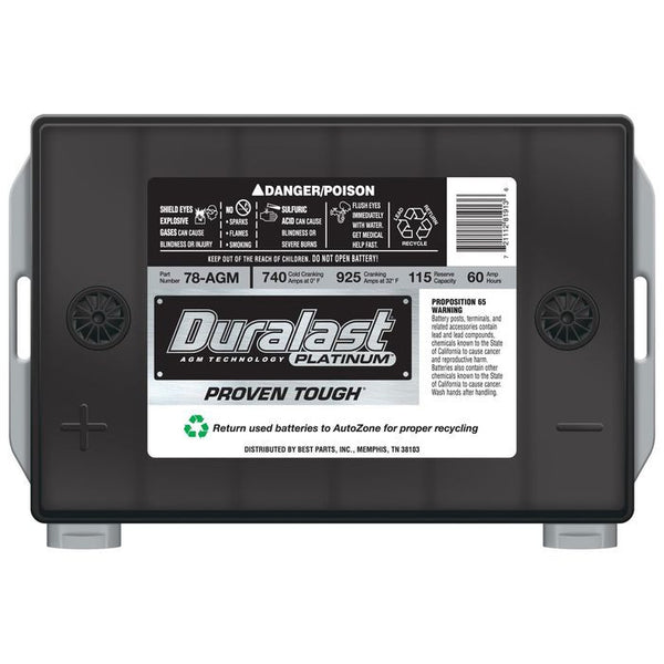 78-AGM | Duralast Platinum Battery